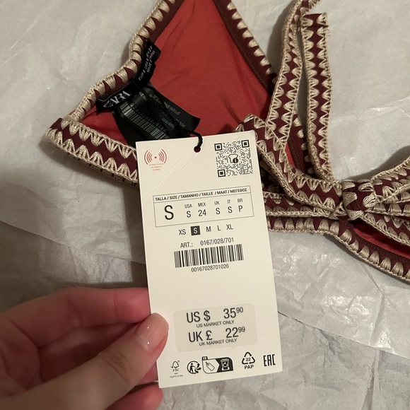 Zara CONTRAST TRIANGLE BIKINI TOP + BOTTOM - Picture 7 of 8